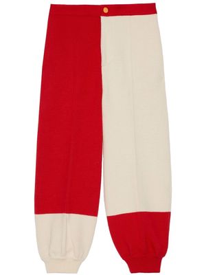 Gucci colour-block wool trousers - Red