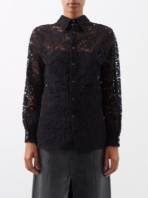 Gucci - Cordonnet-lace Shirt - Womens - Black