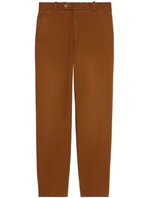 Gucci cotton drill straight-leg trousers - Brown