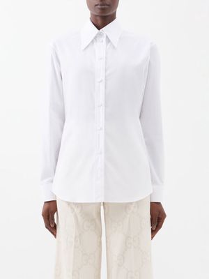 Gucci - Cotton-poplin Shirt - Womens - Ivory