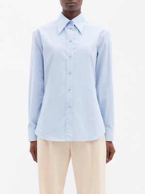Gucci - Cotton-poplin Shirt - Womens - Light Blue