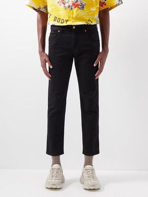 Gucci - Cropped Straight-leg Jeans - Mens - Black Multi