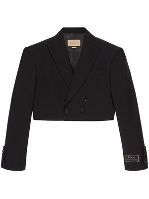 Gucci cropped wool blazer - Black