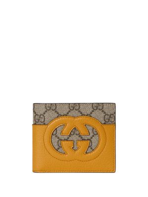 Gucci cut-out logo monogram wallet - Yellow