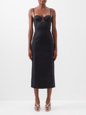 Gucci - Cutout Silk Duchess Dress - Womens - Black