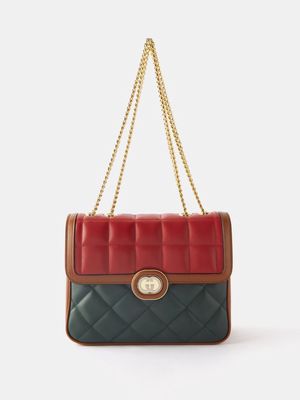 Gucci - Deco Quilted Leather Cross-body Bag - Womens - Red Multi