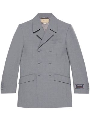 Gucci double-breasted wool blazer - Grey