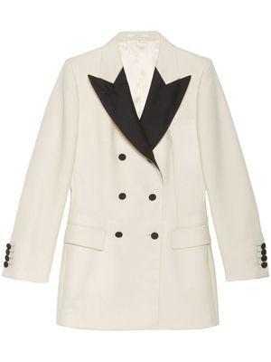 Gucci double-breasted wool blazer - White