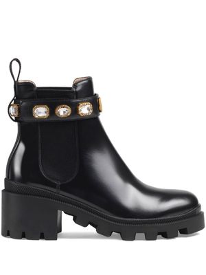 Gucci Double G 60mm crystal-embellished ankle boots - Black