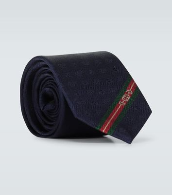 Gucci Double G and Horsebit jacquard silk tie
