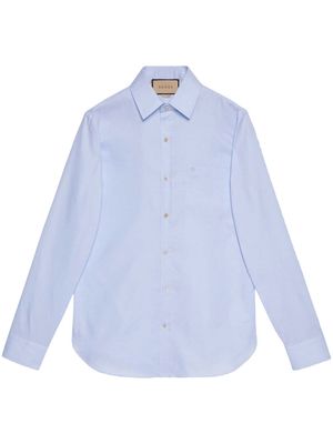 Gucci Double G embroidered shirt - Blue