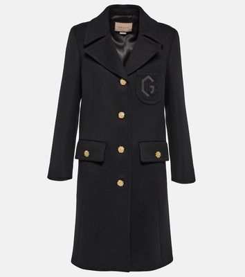 Gucci Double G embroidered wool coat