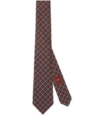 Gucci Double G jacquard tie - Red