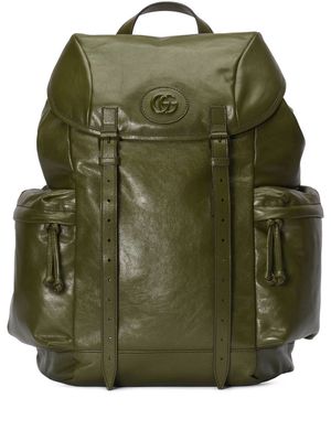 Gucci Double G leather backpack - Green