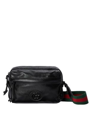 Gucci Double G leather shoulder bag - Black