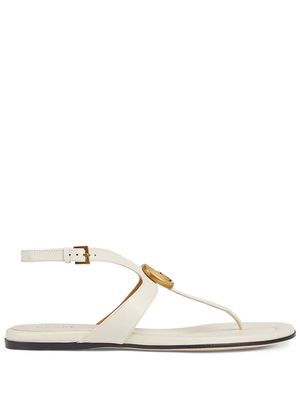 Gucci Double G leather thong sandals - 9049 화이트