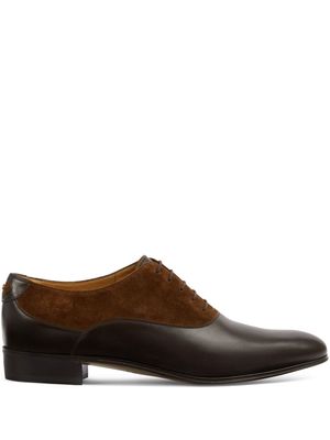 Gucci Double G panelled oxford shoes - Brown