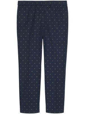 Gucci Double G print tailored trousers - Blue