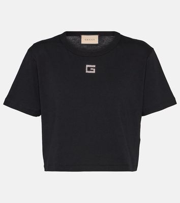 Gucci Embellished cotton jersey T-shirt