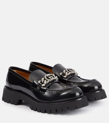 Gucci Embellished leather loafers