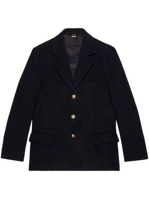 Gucci embossed-buttons wool single-breasted blazer - Black