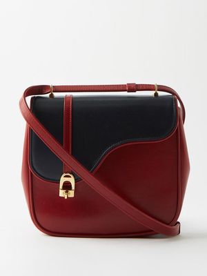 Gucci - Equestrian Leather Cross-body Bag - Womens - Black Red