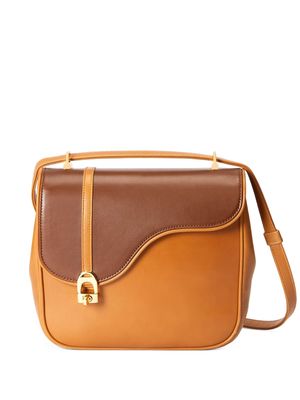 Gucci Equestrian leather shoulder bag - Brown
