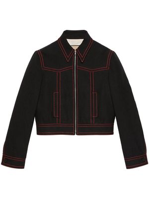 Gucci exposed stitch bomber jacket - Black