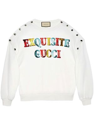 Gucci Exquisite Gucci sequin-embellished sweatshirt - White