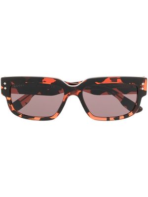 Gucci Eyewear animal-print rectangle-frame sunglasses - Red