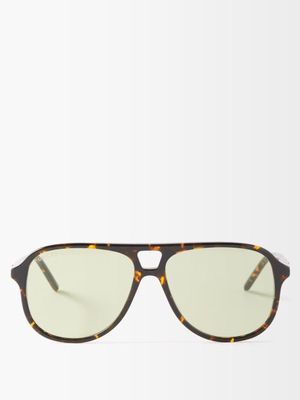 Gucci Eyewear - Aviator Tortoiseshell-acetate Sunglasses - Mens - Brown Multi