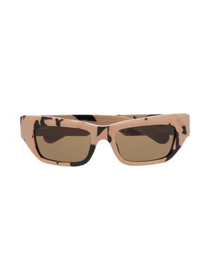 Gucci Eyewear camouflage-pattern biker-style sunglasses - Neutrals