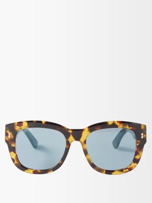 Gucci Eyewear - D-frame Tortoiseshell-acetate Sunglasses - Mens - Dark Tortoiseshell