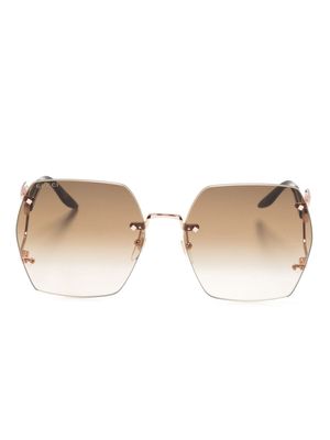 Gucci Eyewear Double G oversize-frame sunglasses - Brown