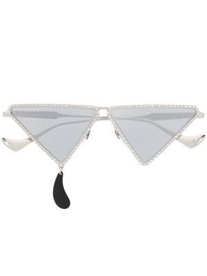 Gucci Eyewear embellished geometric sunglasses - Silver