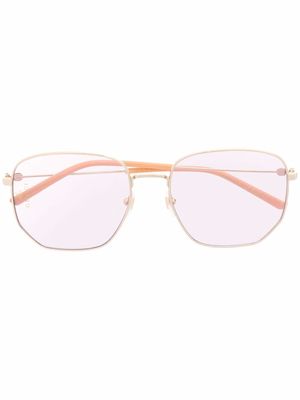 Gucci Eyewear geometric-frame sunglasses - Gold