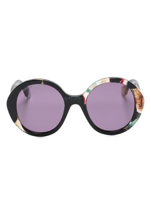 Gucci Eyewear glittered round-frame sunglasses - Black
