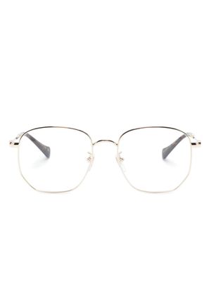 Gucci Eyewear Interlocking G square-frame glasses - Gold