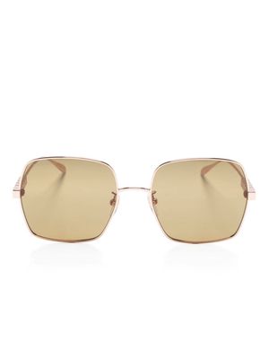 Gucci Eyewear lettering-detail square-frame sunglasses - Gold