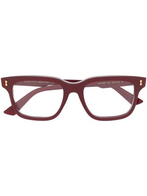Gucci Eyewear logo-arm detail glasses - Red