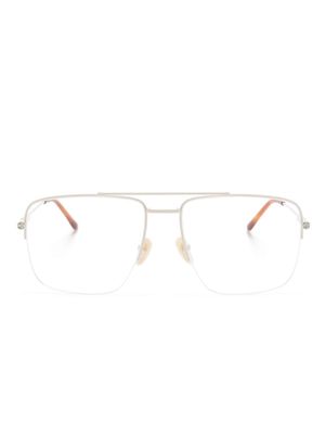 Gucci Eyewear logo-charm square-frame glasses - White