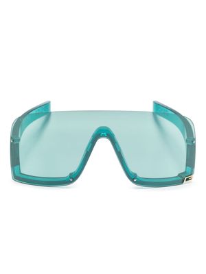 Gucci Eyewear logo-embossed shield-frame sunglasses - Blue