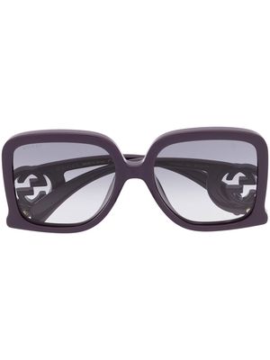 Gucci Eyewear logo-engraved-frame sunglasses - Purple