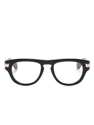 Gucci Eyewear logo-engraved geometric-frame glasses - Black