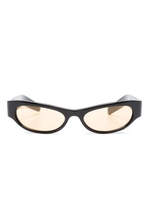Gucci Eyewear logo-engraved oval-frame sunglasses - Black
