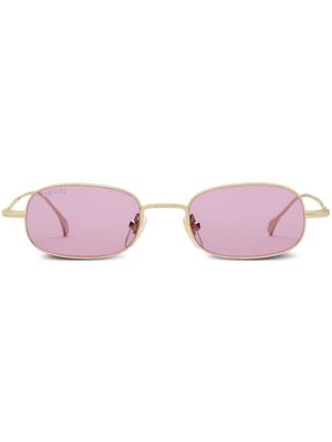 Gucci Eyewear logo-engraved rectangle-frame sunglasses - Pink