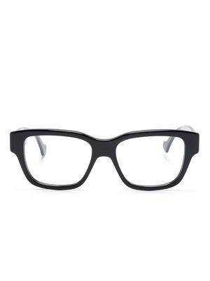 Gucci Eyewear logo engraved rectangle-shape glasses - Black