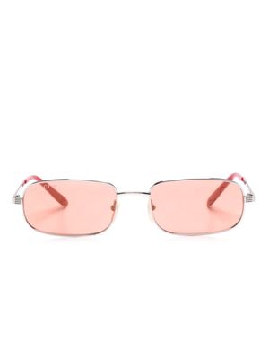Gucci Eyewear logo-engraved rectangle sunglasses - Silver