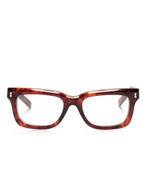 Gucci Eyewear logo-engraved square-frame glasses - Brown