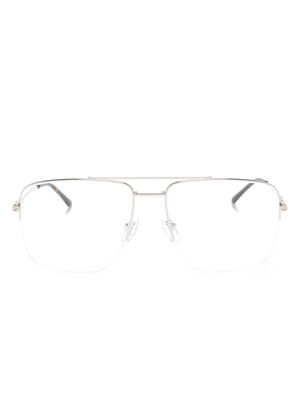 Gucci Eyewear logo-engraved square-frame glasses - Silver